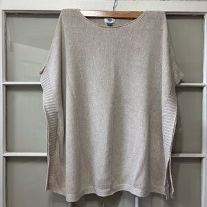 Vintage Old Navy Women's Light Tan Poncho Sweater